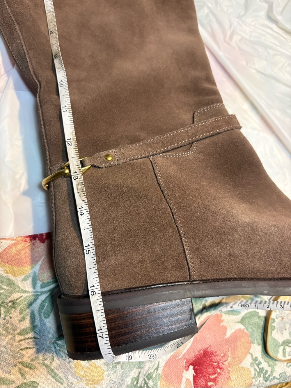 Vince Camuto Adria Suede Link Hardware Tall Riding Boots Womens 10 - Picture 5 of 14